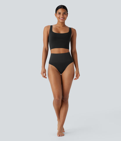 Seamless Flow High Waisted Tummy Control Lounge Shapewear Thong
