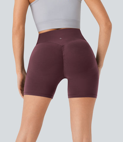 Høy midje, skrumpet rumpeløftende, magekontroll, formende sidelommer, treningsbiker-shorts 12,5 cm