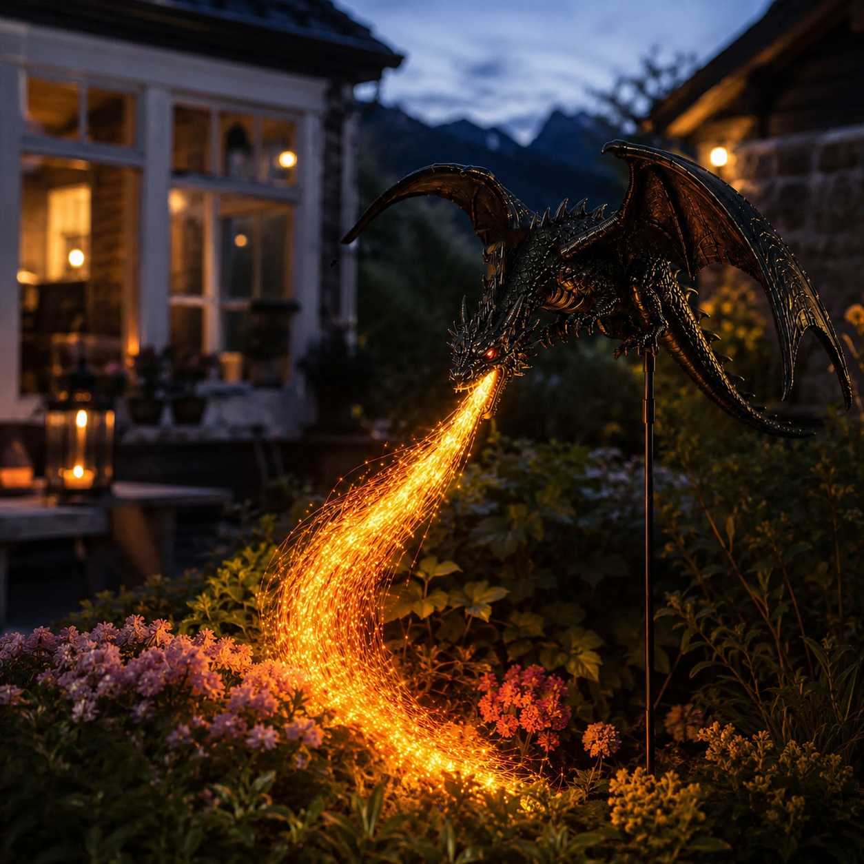 Solar Dragon Fire Garden Light