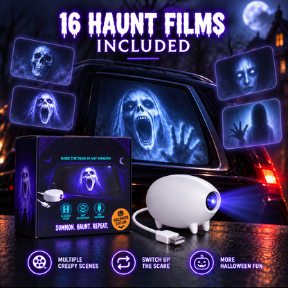 🎃 Halloween Window Projector 👻 12 Spooky Films USB Powered Holiday Decor