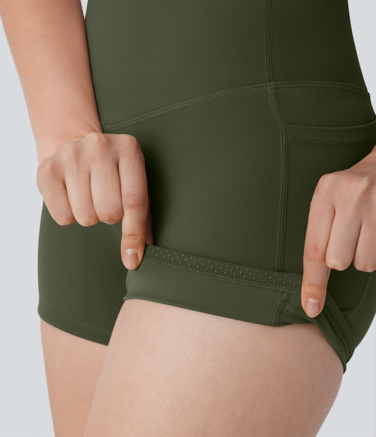 Hoch taillierte, bauchkontrollierende, formende Trainings-Bikershorts mit Tasche, 3 Zoll