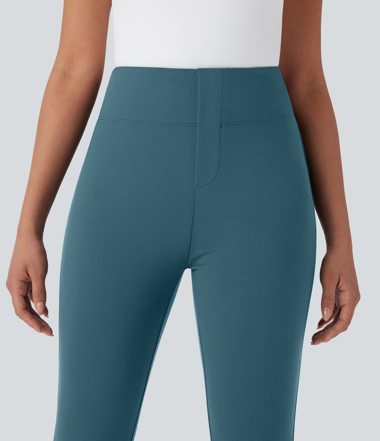 High Waisted Pocket Tapered Cropped Work Pants