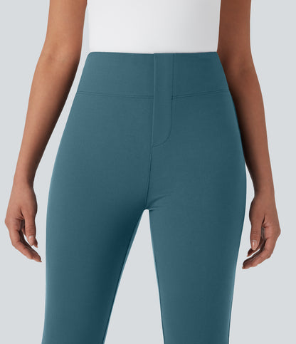 High Waisted Pocket Tapered Cropped Work Pants
