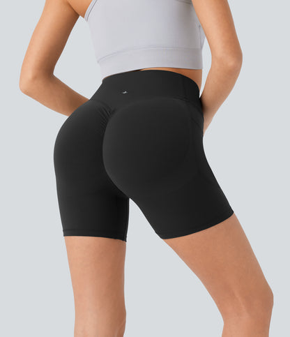 Høy midje, skrumpet rumpeløftende, magekontroll, formende sidelommer, treningsbiker-shorts 12,5 cm