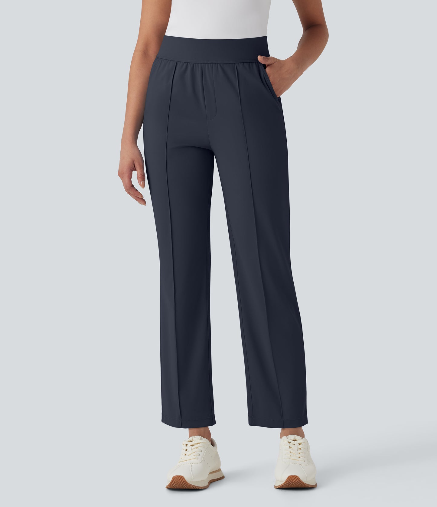 Mid High Waisted Pockets Quick Dry Golf Pants-Golf Tee-UPF40+
