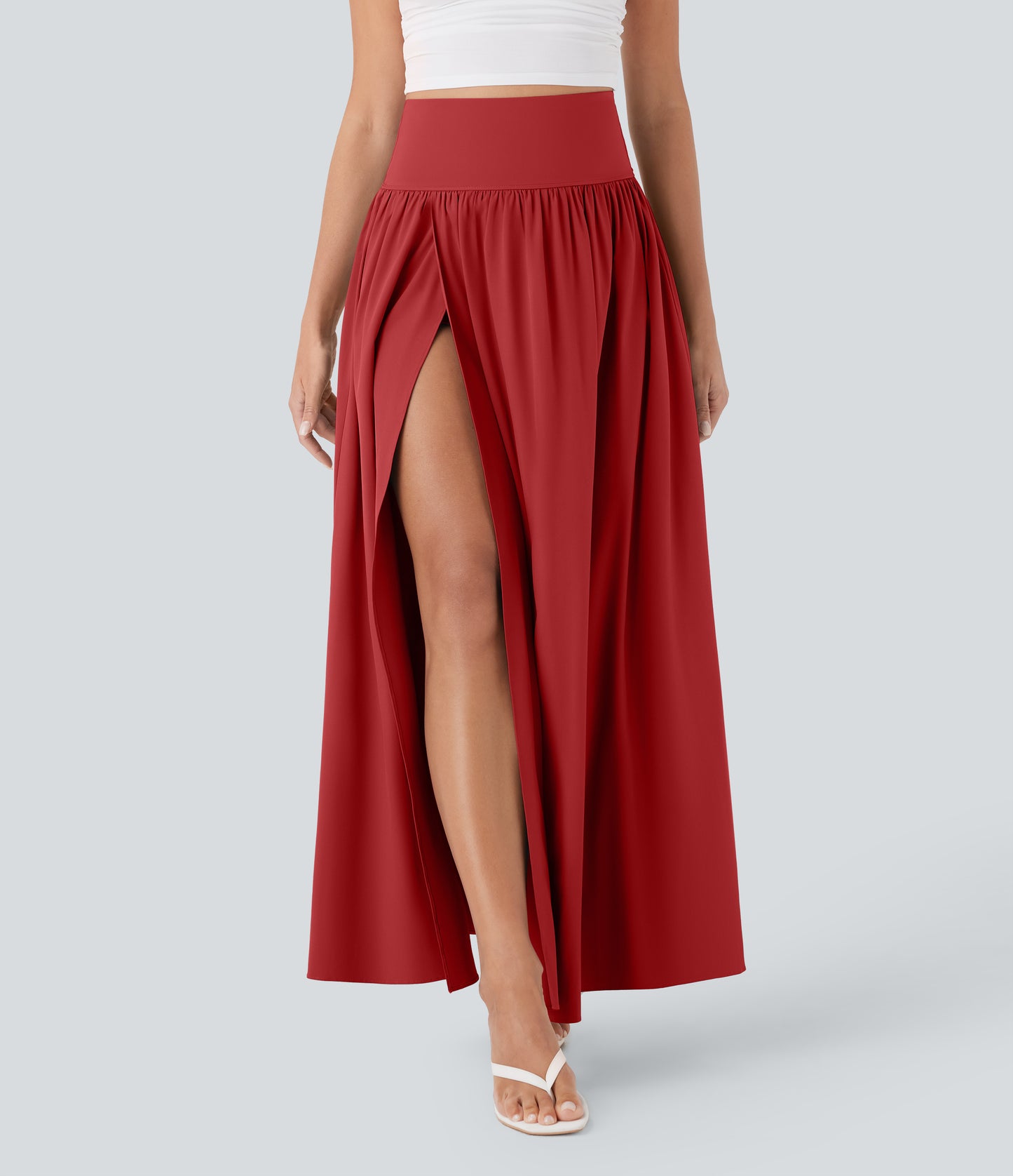 Jupe longue fluide 2 en 1 à taille haute et à séchage rapide 