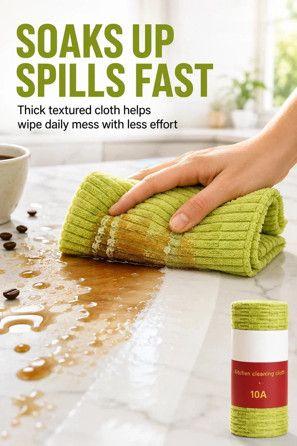 Multipurpose Reusable Tear-Off Cleaning Cloth Roll