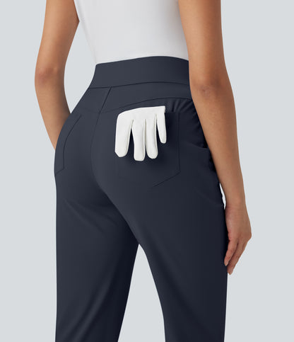 Mid High Waisted Pockets Quick Dry Golf Pants-Golf Tee-UPF40+