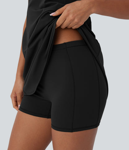 Cut Out Pocket 2-Piece Mini Yoga Active Dress
