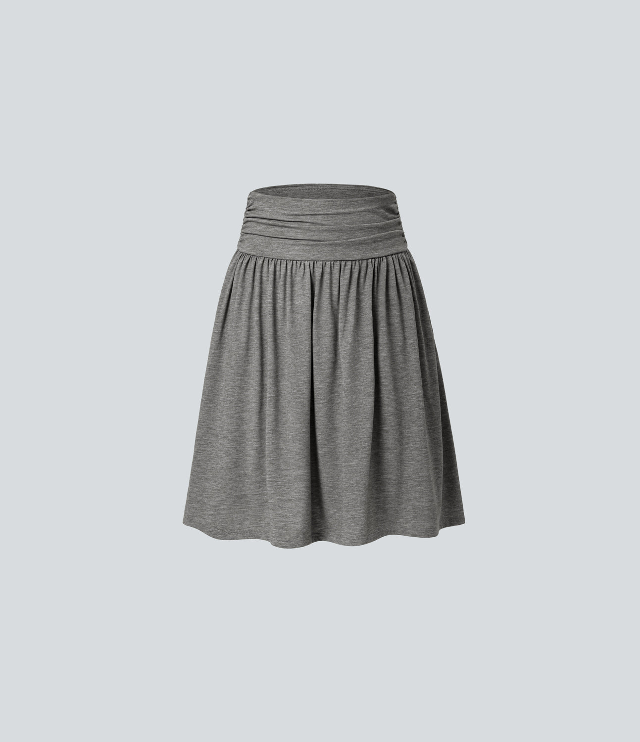 High Waisted Ruched Pocket Flowy Skirt