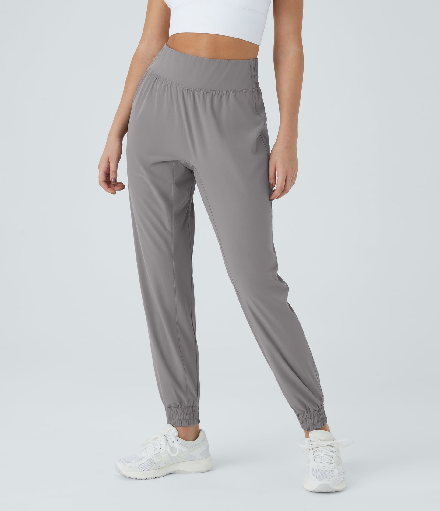High Waisted Elastic Waistband Hiking Joggers