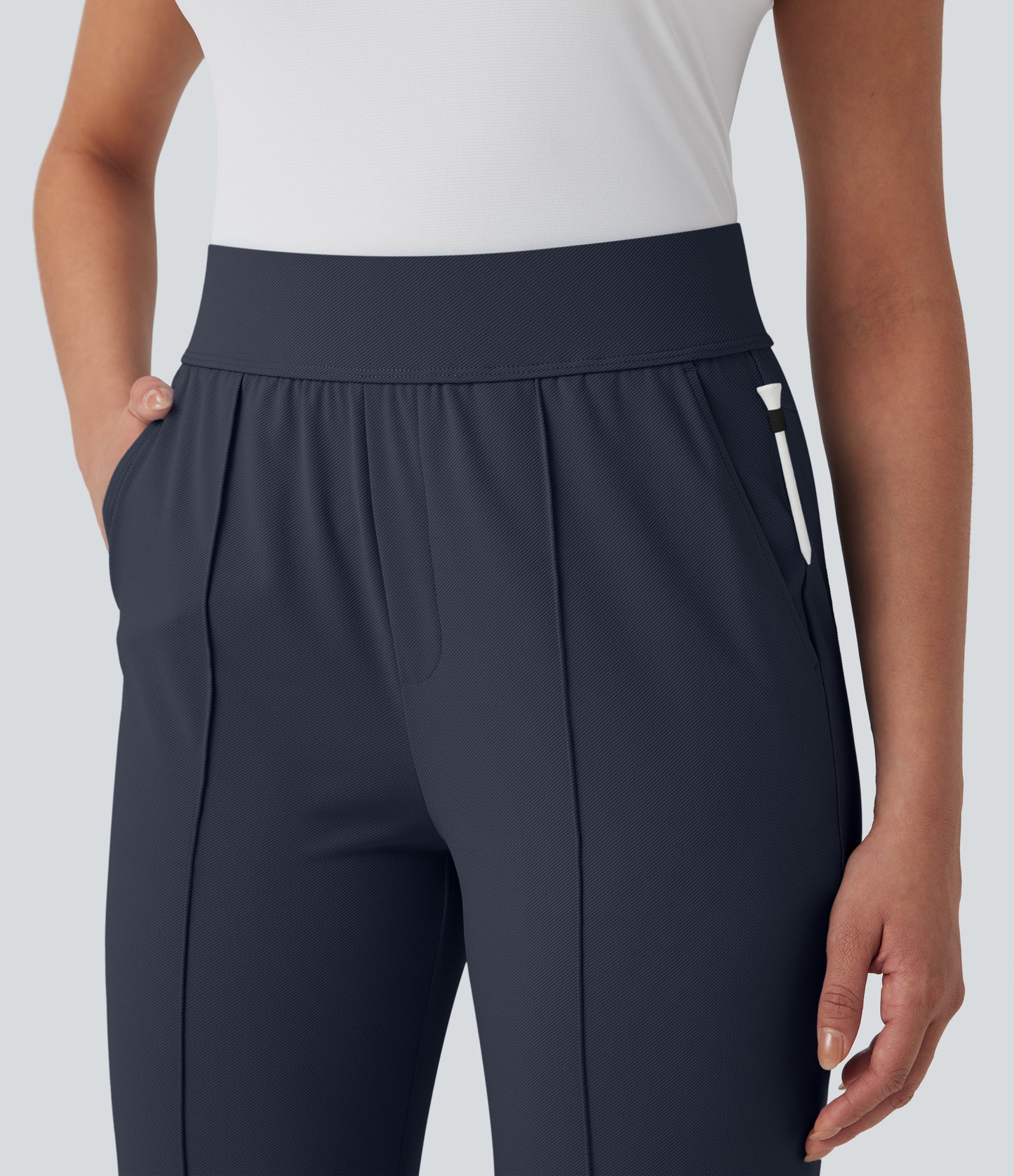 Mid High Waisted Pockets Quick Dry Golf Pants-Golf Tee-UPF40+
