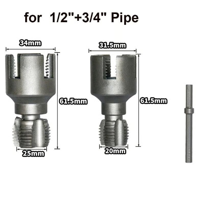 1/2'' and 3/4'' Water pipe internal and external integrated threader