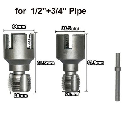 1/2'' and 3/4'' Water pipe internal and external integrated threader