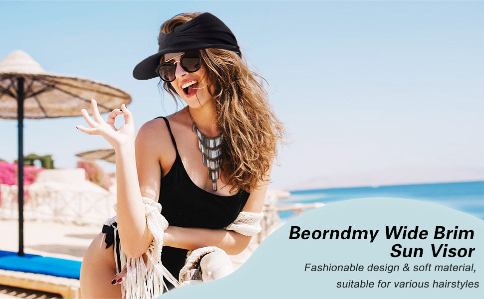 2026 Newest Sun Visor Hat for Women🔥Wide Brim Summer Sun Hats UPF 50+ UV Protection Beach Hats Foldable Golf Visor for Women