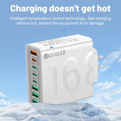 💎 50% OFF! 💎8-Port Smart USB-C & USB-A Fast Charging Hub for Phones & Tablets