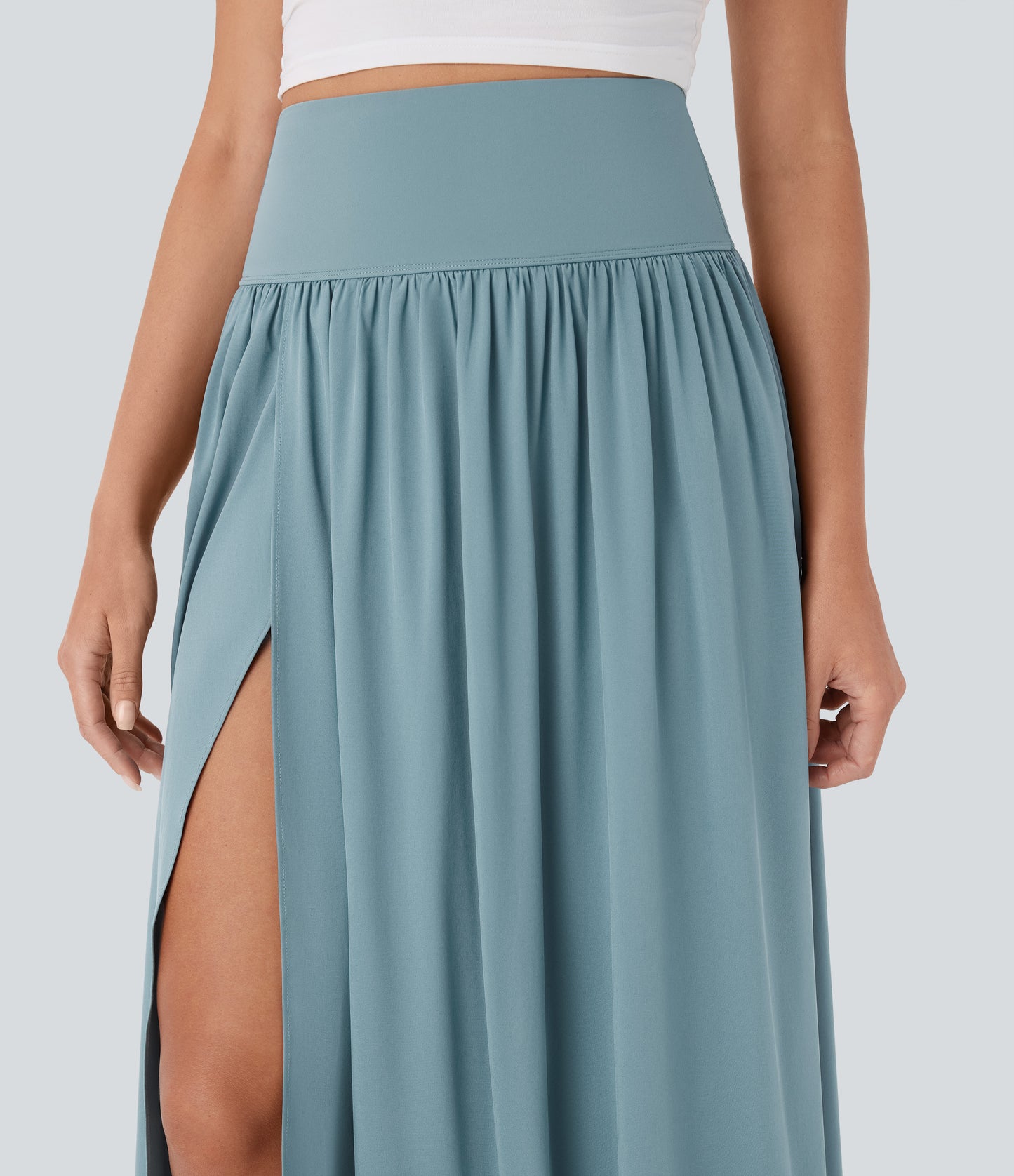 Jupe longue fluide 2 en 1 à taille haute et à séchage rapide 