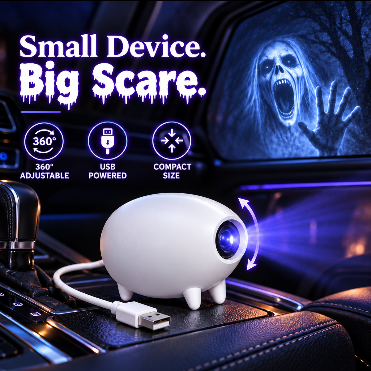 🎃 Halloween Window Projector 👻 12 Spooky Films USB Powered Holiday Decor