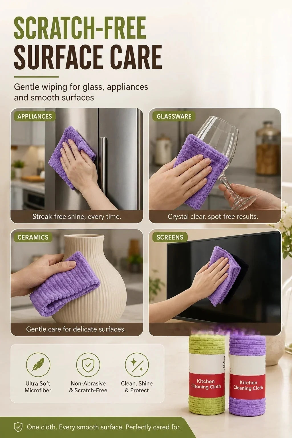 Multipurpose Reusable Tear-Off Cleaning Cloth Roll