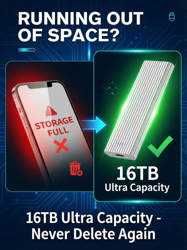 ⚡16TB Large-Capacity Type-C Portable Mini SSD