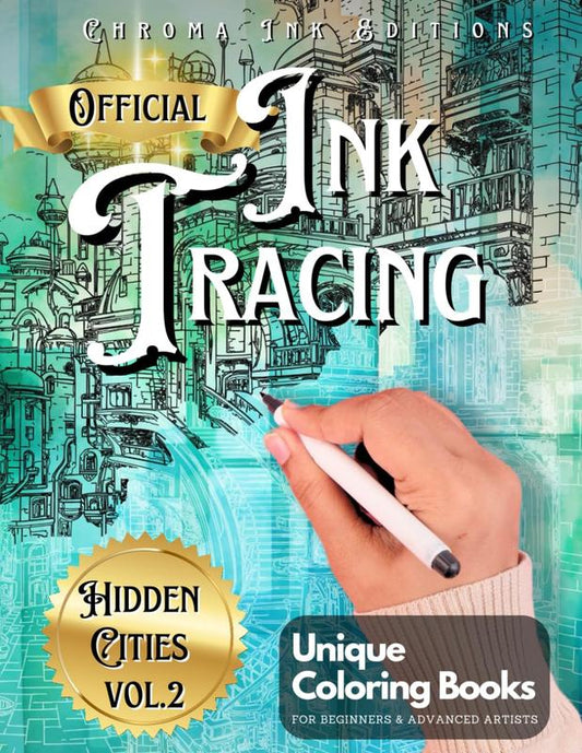 🎨✏️Ink Tracing Coloring Book - For Beginners & Stress Relief(📚Paperback)