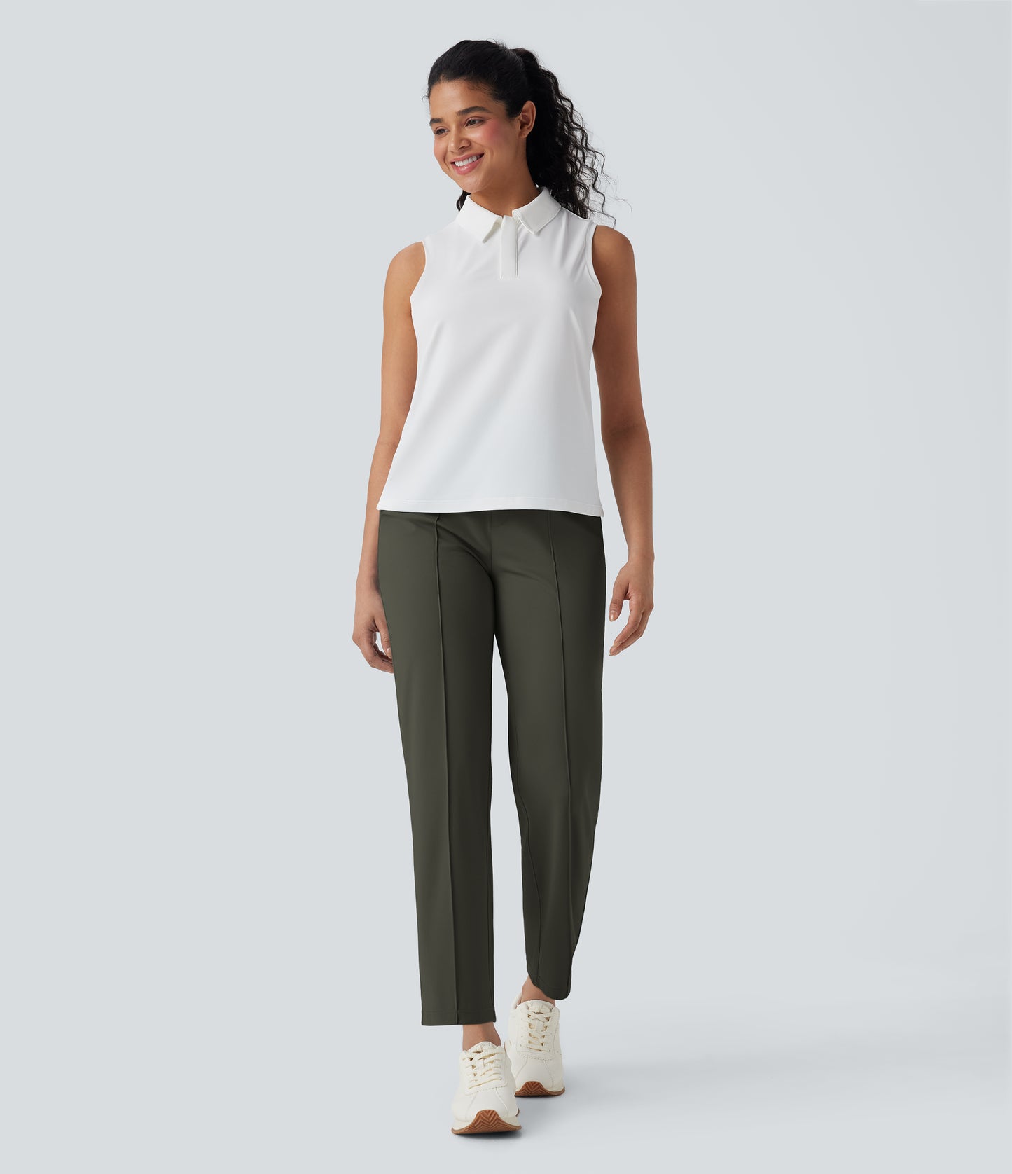 Mid High Waisted Pockets Quick Dry Golf Pants-Golf Tee-UPF40+