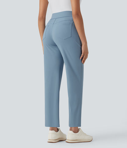 Mid High Waisted Pockets Quick Dry Golf Pants-Golf Tee-UPF40+