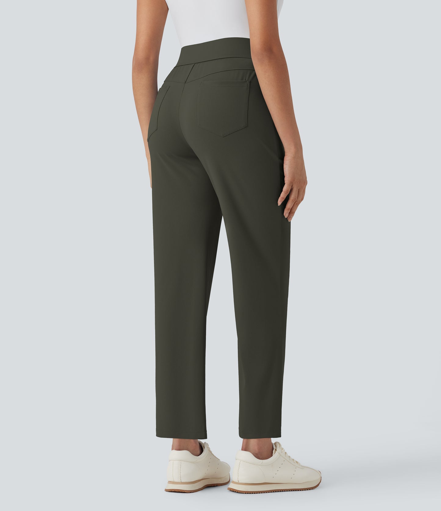Mid High Waisted Pockets Quick Dry Golf Pants-Golf Tee-UPF40+