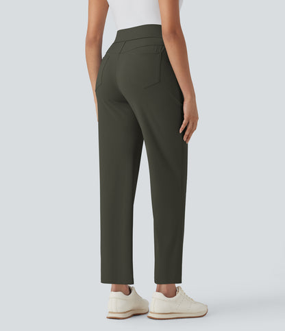 Mid High Waisted Pockets Quick Dry Golf Pants-Golf Tee-UPF40+