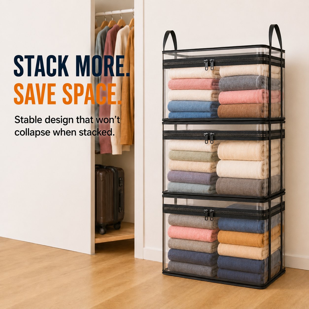 🔥Last Day 49% OFF📦Portable Large Heavy-Duty Thick Plastic Clear Storage Box with Hinged Lid | Home, Travel & Camping (Biodegradable materials)