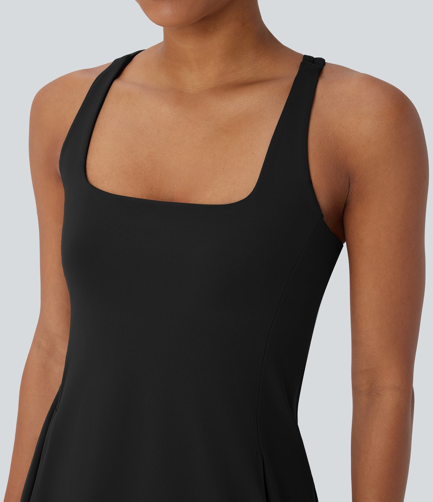 Cut Out Pocket 2-Piece Mini Yoga Active Dress