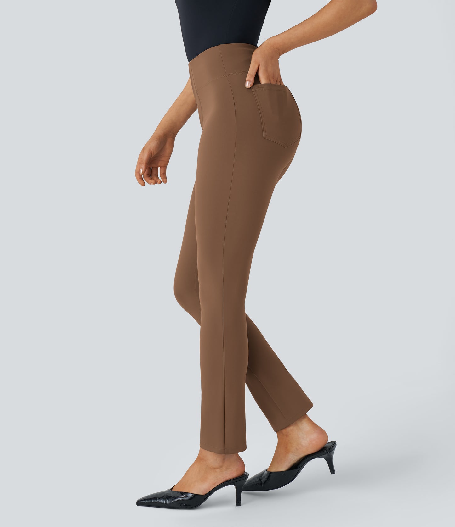 High Waisted Pocket Tapered Work Pants