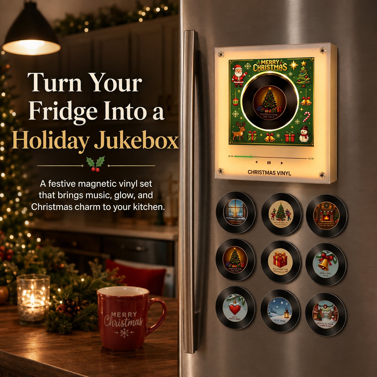 🎄 Christmas Magnetic Vinyl Jukebox