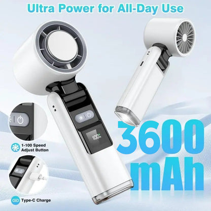 🌀Summer Hot Sale- Multifunction Portable Handheld Turbo Ice-Cooling Fan | AC-Like Gel Pad Tech❄️