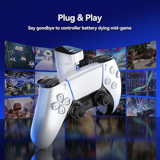🎁Last Day Promotion 49% OFF🔥External Battery Pack for PlayStation 5 Controllers, 2000mAh USB-C Rechargeable Power Bank