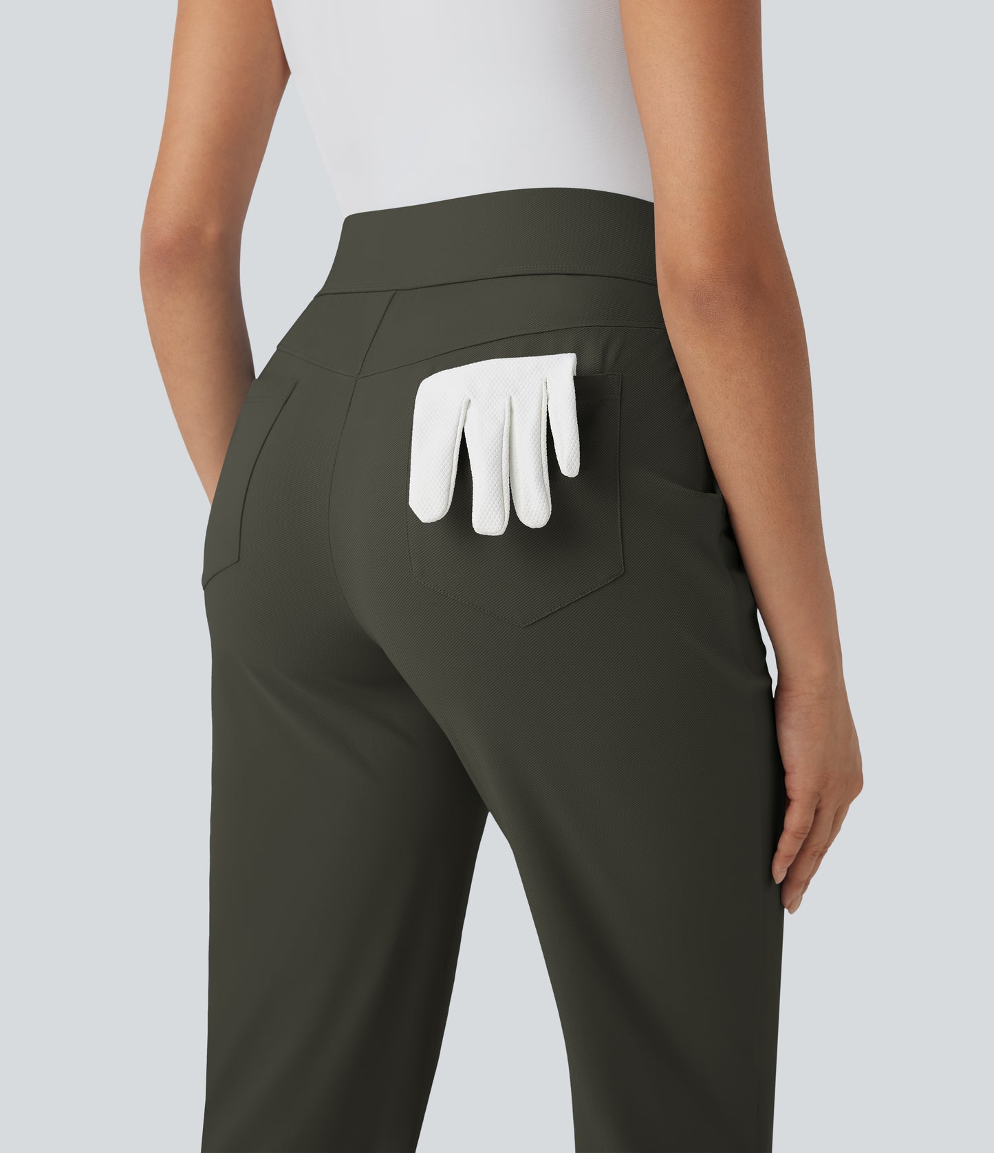 Mid High Waisted Pockets Quick Dry Golf Pants-Golf Tee-UPF40+