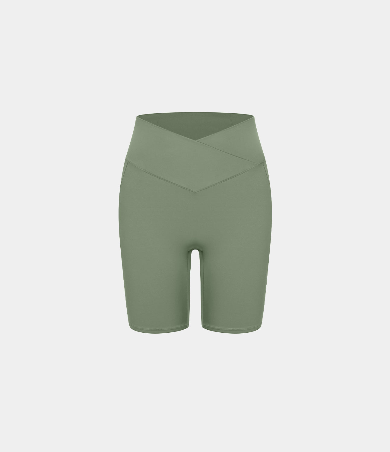 Høy midje, krysslommer i yoga-biker-shorts, 18 cm – UPF50+