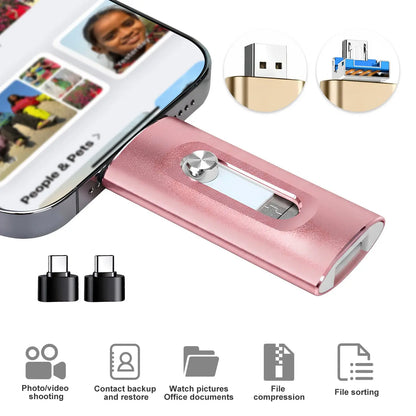 Portable 4-in-1 High Speed Flash Drive, High SpeedUSB 3.0 Memory Storage