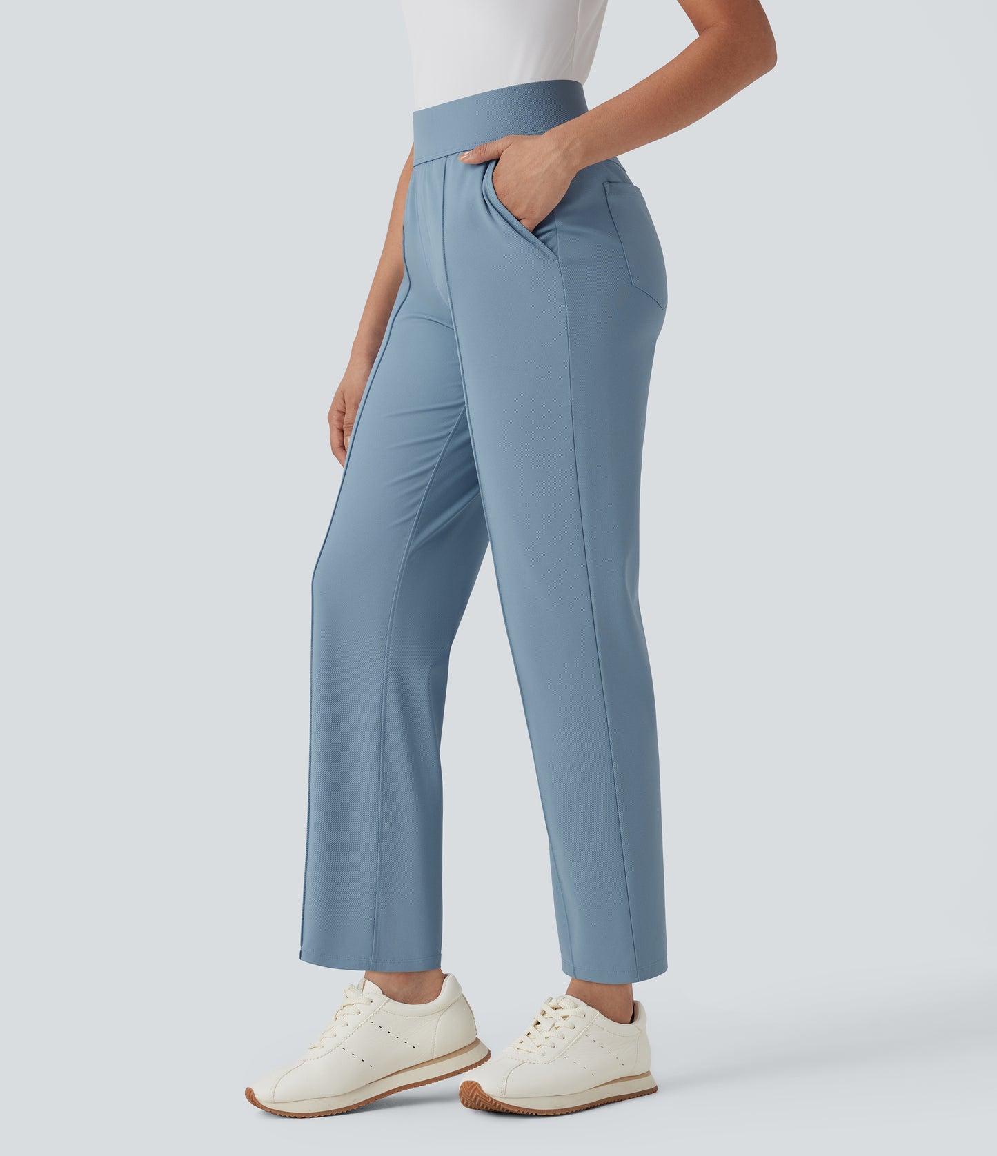 Mid High Waisted Pockets Quick Dry Golf Pants-Golf Tee-UPF40+