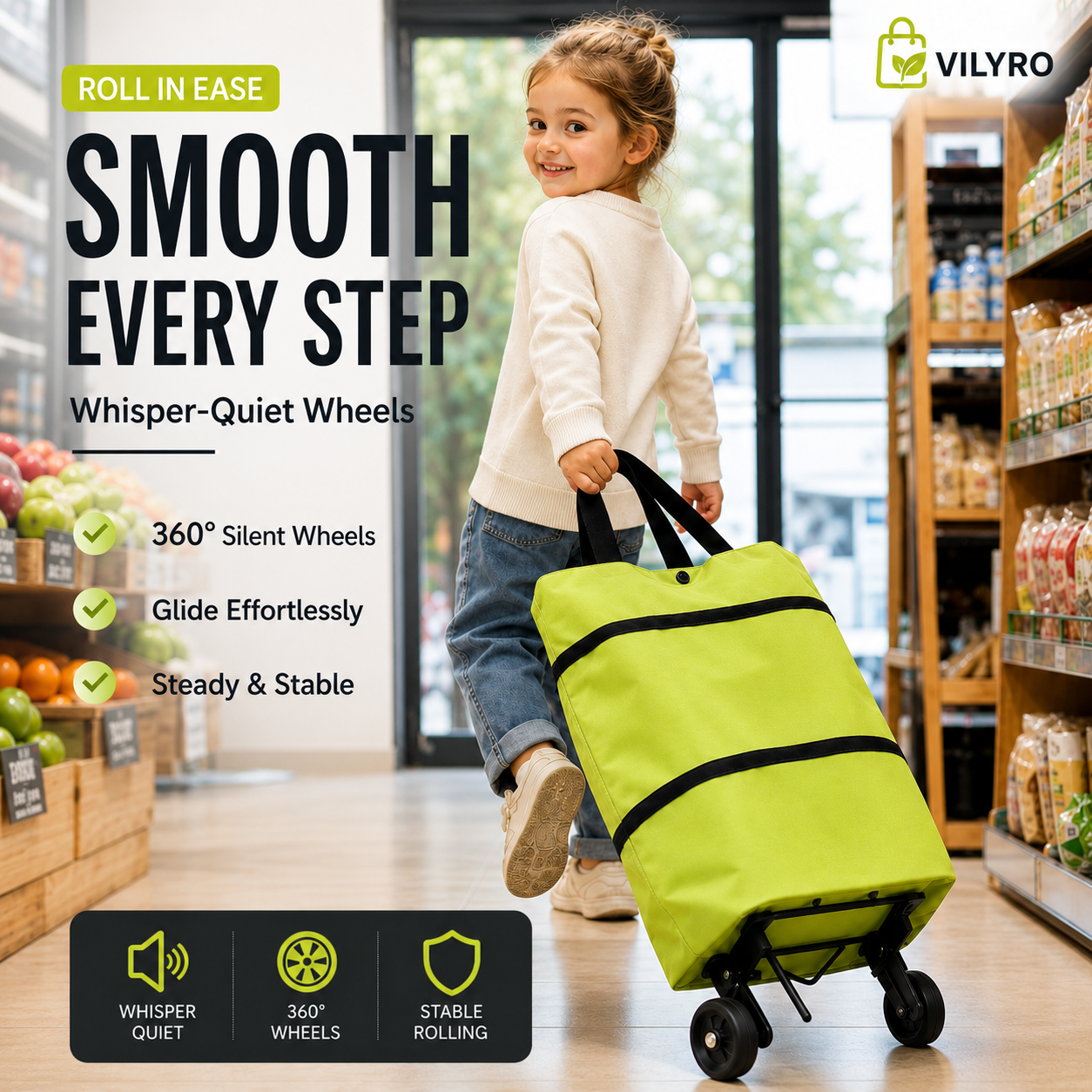 🏆75K+ Sold 🔥2-in-1 Foldable Shopping Cart
