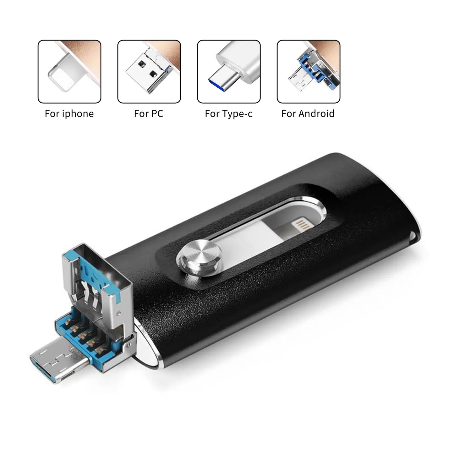 Portable 4-in-1 High Speed Flash Drive, High SpeedUSB 3.0 Memory Storage