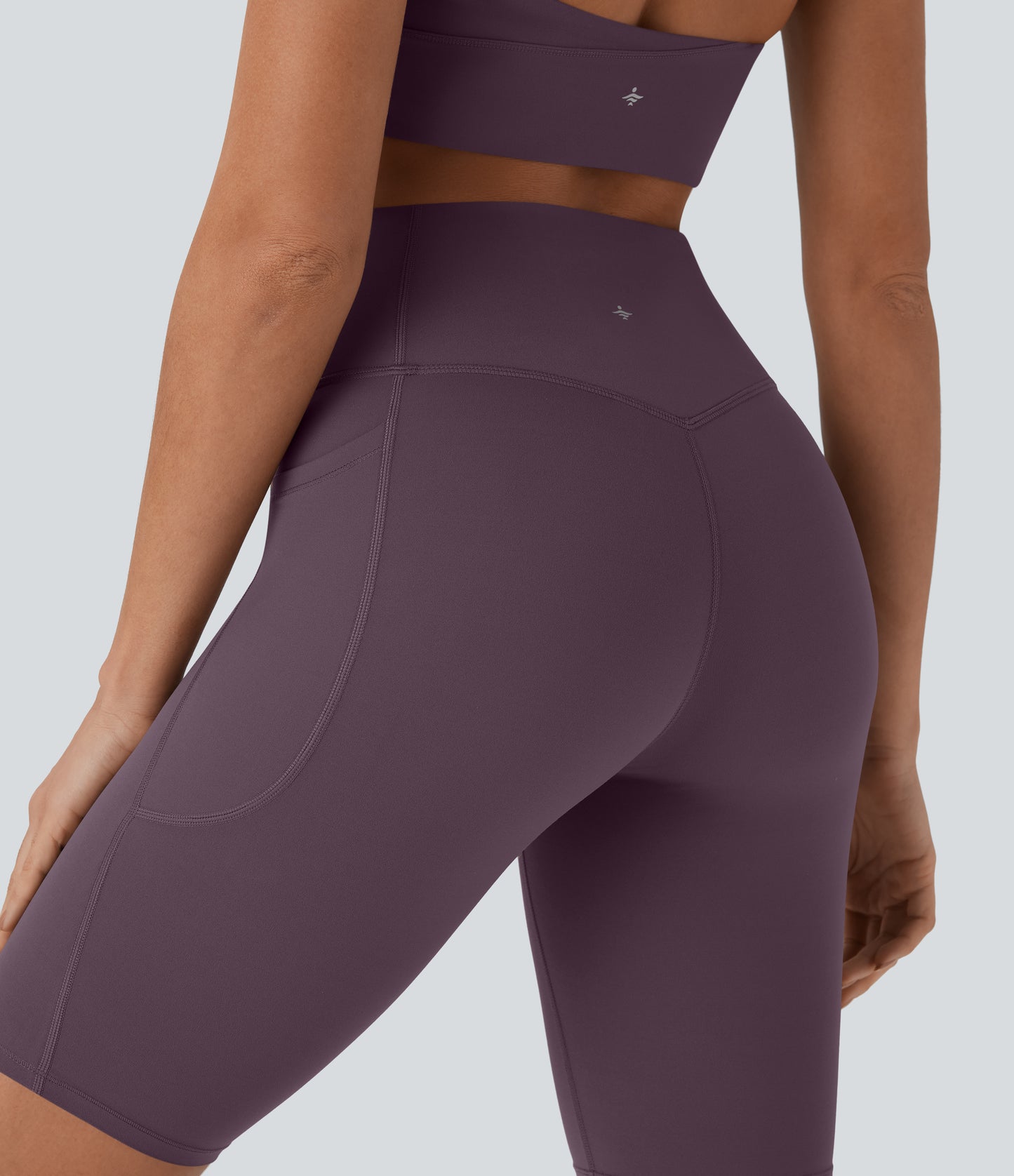 Short cycliste taille haute avec poches gainantes et effet gainant, 23 cm 