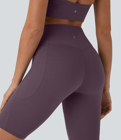 Short cycliste taille haute avec poches gainantes et effet gainant, 23 cm 