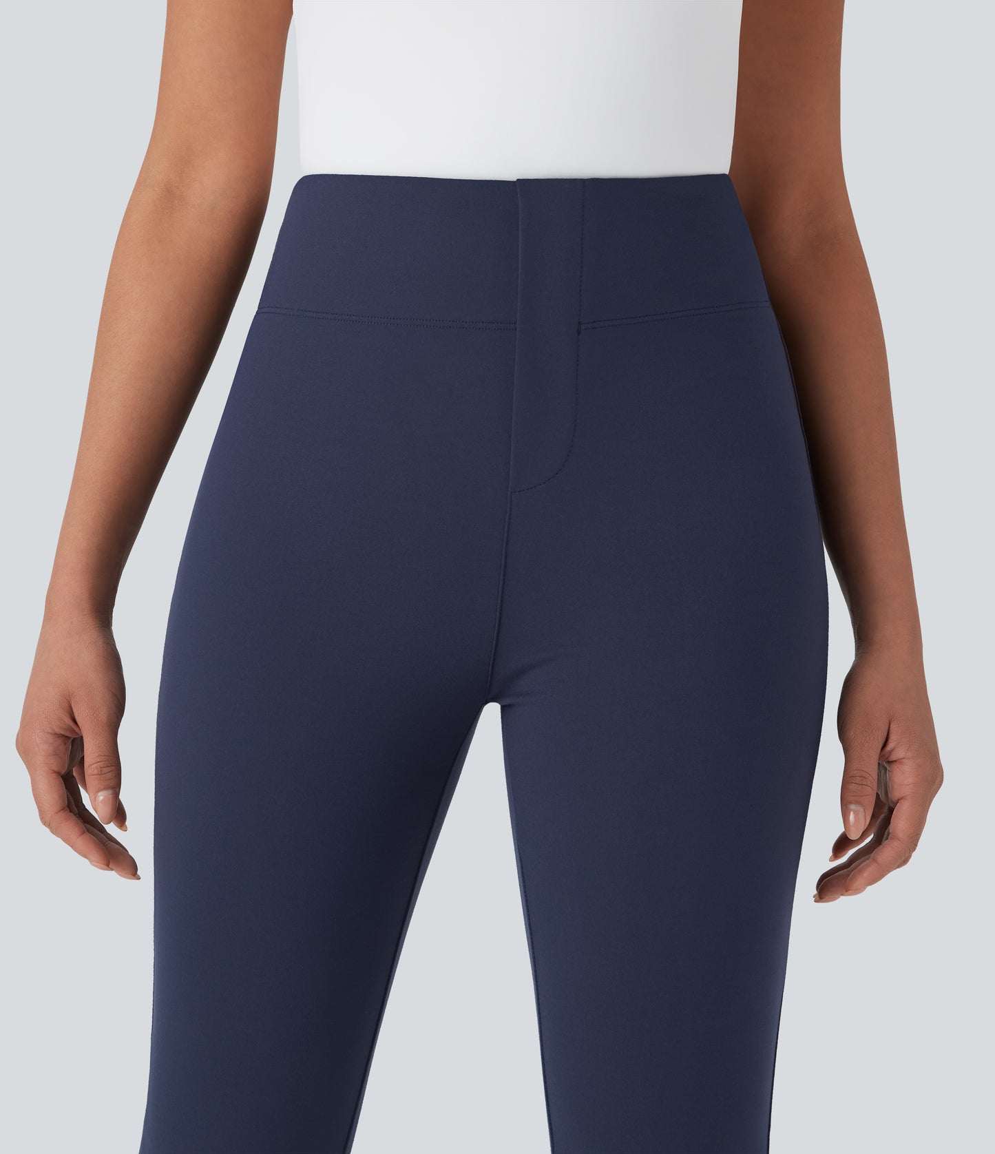 High Waisted Pocket Tapered Cropped Work Pants