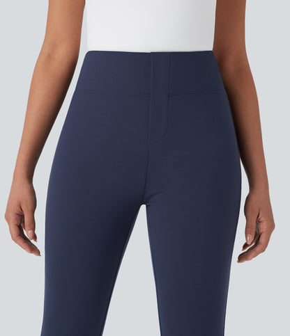High Waisted Pocket Tapered Cropped Work Pants