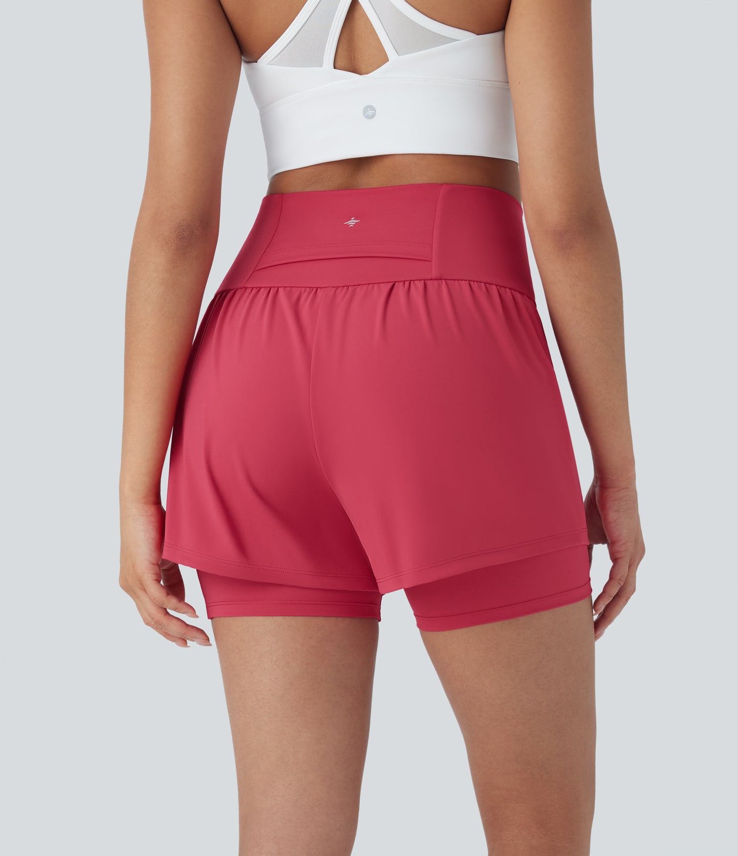 Luftige 2-i-1 yogashorts med superhøy midje og kul berøring, 13 cm og lommer