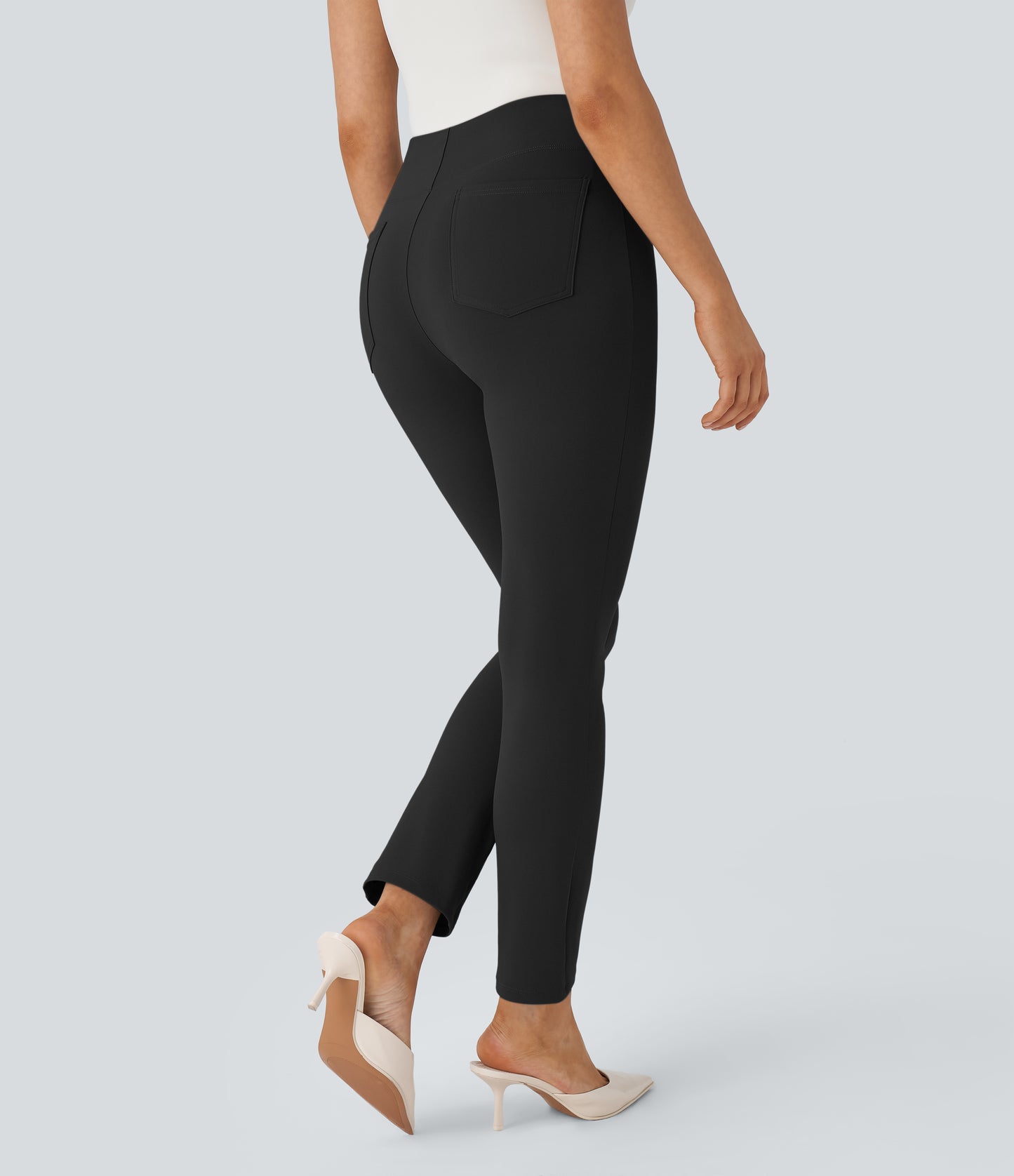 High Waisted Pocket Tapered Work Pants