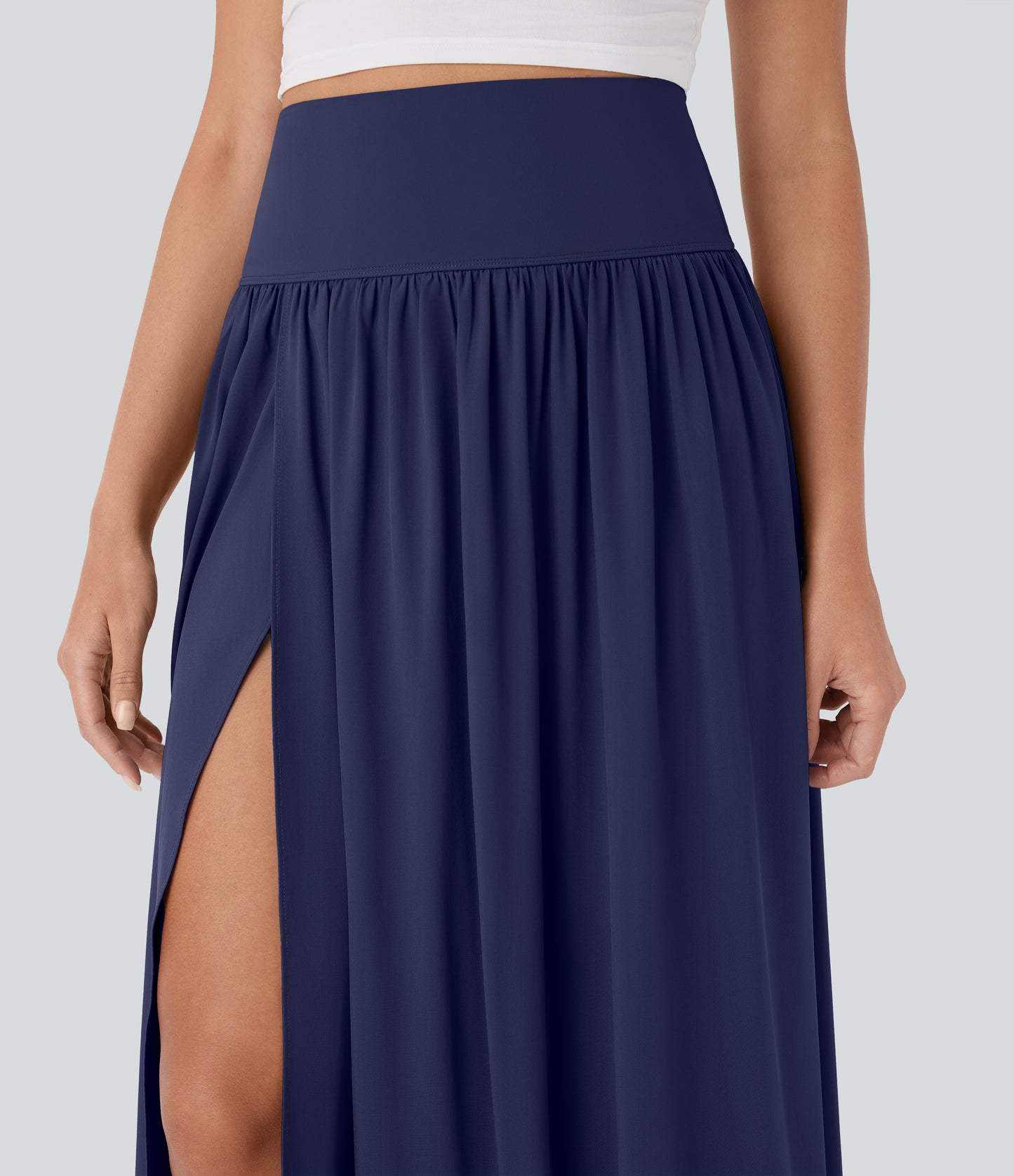 Jupe longue fluide 2 en 1 à taille haute et à séchage rapide 