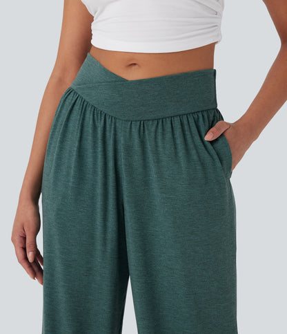 High Waisted Pocket Drawstring Casual Joggers