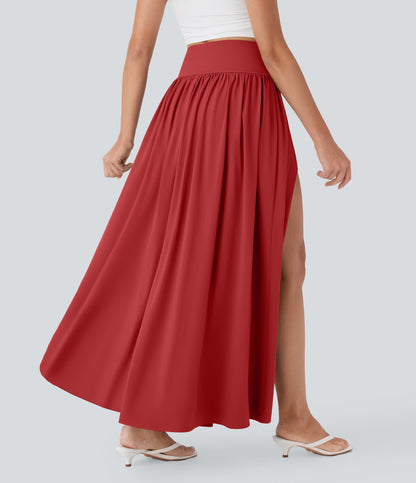 Jupe longue fluide 2 en 1 à taille haute et à séchage rapide 